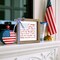 I Pledge Allegiance to the Flag of United States of America Sign, 6x6 Inch Rustic Wood Framed 4th of July Independence Day Patriotic Decor, Americana Decoration for Home Office Table Desk